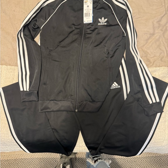 Adidas Black Jacket with White Logo